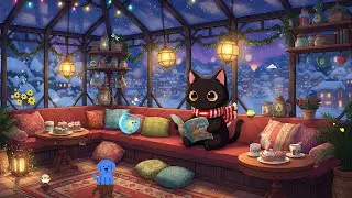 Cozy Winter Evening with My Cat 🐾 Chill Lofi Hip Hop ✨ for Relaxation & Study