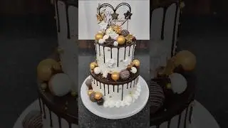 2 tier chocolate cake design for birthday #2tiercake #chocolatecake #shortfeed #ytshorts #viralvideo