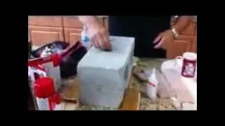 metal to massive concrete block in seconds.flv