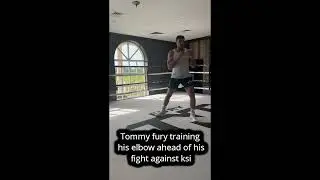Tommy fury training his elbow ahead of his fight against ksi.
