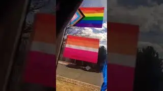 putting up pride flags! #loveislove #supportlgbt