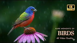 Beautiful Birds with Bird Sounds & Relaxing Piano Music | 4K RARE MOMENTS OF BIRDS 🐦