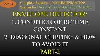 Envelope Detector: Condition of RC Time Constant, Diagonal Clipping Part-2 | Com Sys | Lec 34 |Hindi