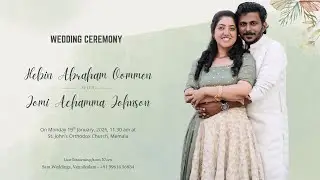 Wedding Ceremony Live Streaming of Hebin Abraham Oommen with Jomi Achamma Johnson