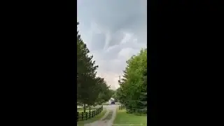Funnel cloud with touchdown in Barrie, ON. #shorts