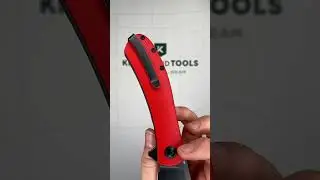 Trollsky Knives Mandu XL MT015 XL Black Stonewashed D2, Red G10 pocket knife