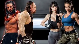 Roman Reigns Undertaker vs. Rose Karate girl Tag Team Match WWE 2k25 SmackDown