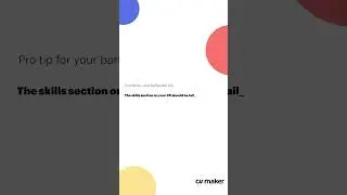 Quick Bartender CV tip for your next job application! #CVMaker #Shorts
