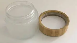 bamboo lid frosted cosmetic jar