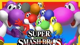 TASTE THE RAINBOW! 8 Player Smash Yoshi Battle  [Super Smash Bros. 4 3DS & Wii U] [60FPS]