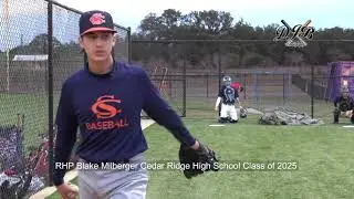 RHP Blake Milberger Cedar Ridge High School Class of 2025