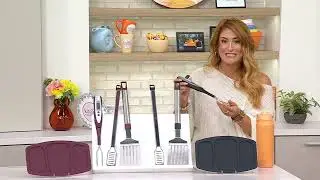 Technique 3-Piece BBQ Grill Tools with Silicone Tool Rest on QVC