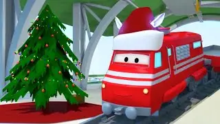 desene cu camioane pentru copii - Trenul Elf de Craciun  | Trenuletul Troy | Car City World App