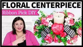 Rose Eucalyptus CENTERPIECE with 3 loop Ribbon Pick DIY step by step Tutorial | High end Centerpiece