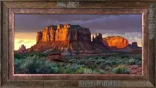 Framed Art With Music - Warm Desert Sunset Frame TV Art