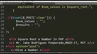Square Root a Number in PHP