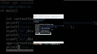 Age calculator in c programing language convert days into years #c programming