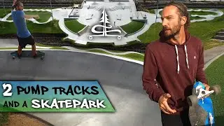 Longboarding in a Skatepark Pump Track- Mesa Arizona - The Deck/Eastmark Skatepark