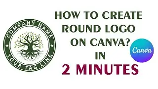 How to create round logo on canva #logo #canva