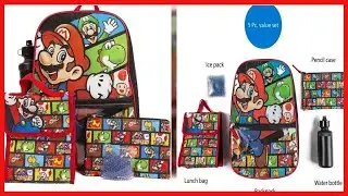 Great product -  Super Mario Backpack with Lunch Box Set for Boys & Girls, 16 inch, 5 Piece Value Se