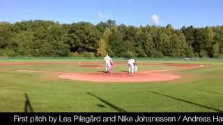 First pitch by Lea Pileg&aring;rd and Nike Johanessen