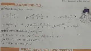 Class 8th Maths chapter 2 exercise 2.2 | Linear equation in one Variables