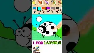 L for ladybug | Coloring Ladybug | Alphabet Phonics and Animals | #shorts #ladybug