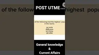 Post UTME Past Questions and Answers. #postutme