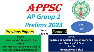 APPSC// Group 1 Prelims 2023 // History and Culture// Constitution-Polity// Economy// Geography