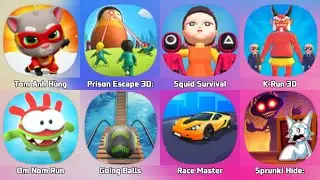 Tom Hero, Prison Escape 3D, Om Nom Run, Squid Survival Challenge, Race Master, Going Balls