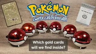 Which other gold pokemon cards are inside these pokeballs?