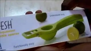 Ganesh Plastic Lemon Squeezer Set,1-Piece, Green
