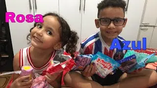 Comprando doces Rosa vs Azul