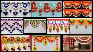Beautiful Pom Pom Toran Design //DIY Door Hanging Woolen Toran design ideas/diwali decoration idea