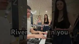 She asked me to play River flows in you #piano #publicpiano #riverflowsinyou