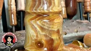 Wood Turning A Broken Pine Branch #Fatwood