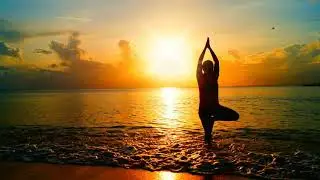 SUNSET AND YOGA ANIMATED BACKGROUND FREE HD 1080P MOTION ANIMATED GREEN SCREEN BACKGROUNDS