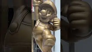 Super Mario Giant Gold Statue in NYC Nintendo Store #shorts