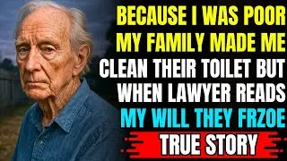 Because I Was Poor, My Family Made Me Clean Their Toilet But When Lawyer Read My Will… They Froze