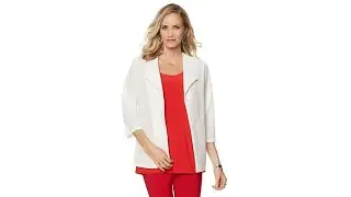 Slinky Brand 3/4Sleeve Textured Knit Jacket