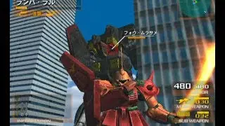 PS2 Gvs.Z 宇宙世紀モード ランバ・ラルIF編[強化アクシズ早期帰還]「ホンコン・シティ」〈マラサイで攻略〉