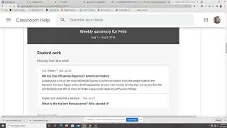 Google CLASSROOM:  Guardian Summary Example