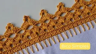 Bico de croch&ecirc; para pano de prato simples e f&aacute;cil para iniciantes