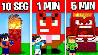 NOOB VS PRO: CONSTRUIR RAIVA DO DIVERTIDAMENTE 2 EM 5 MINUTOS / 1 MINUTOS / 10 SEGUNDOS NO MINECRAFT