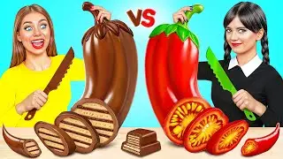 Real Food vs Chocolate Food Challenge | Crazy Ideas To Cook by Choco DO