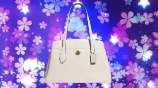 Coach Lora Carryall Polished pebble leather Brass/Chalk 🤍💜🌸