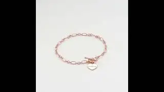 Rose Gold Daughter Charm Bracelet Created with Zircondia&reg; Crystals by Philip Jones Jewellery