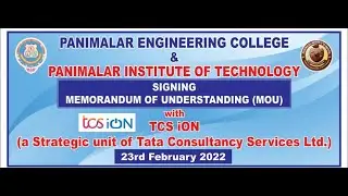 Panimalar Group of Institutions Signing Memorandum of Understanding (MOU) with TCS iON