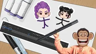 🎨 How to Draw a K-Pop Stick Animation in 24 Hours | Rumi & Zoey Debut! #stickanimation #zoey #kpop