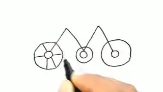 How to draw Bicycle from M alphabet easy step by step | easy cycle drawing for kids